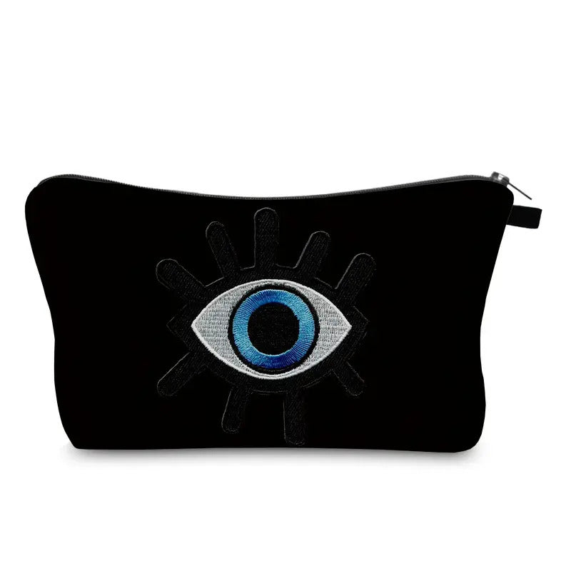 Pochette Noire "Œil Protecteur Bleu" : organisateur branché protecteur