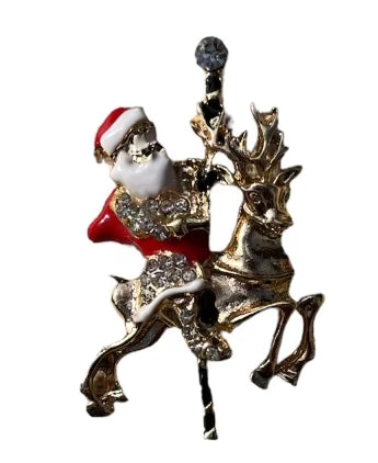 Broche père Noël renne