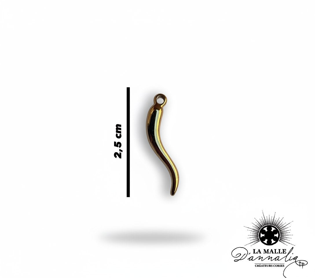 Pendentif corne d'abondance porte-bonheur doré de 2,5 cm lamalledannalia
