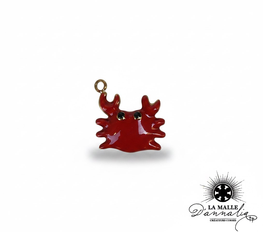 Breloque crabe rouge