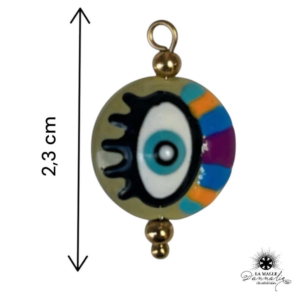 Breloque Petit Œil Multicolore — Charm Talisman Coloré 2,3 cm