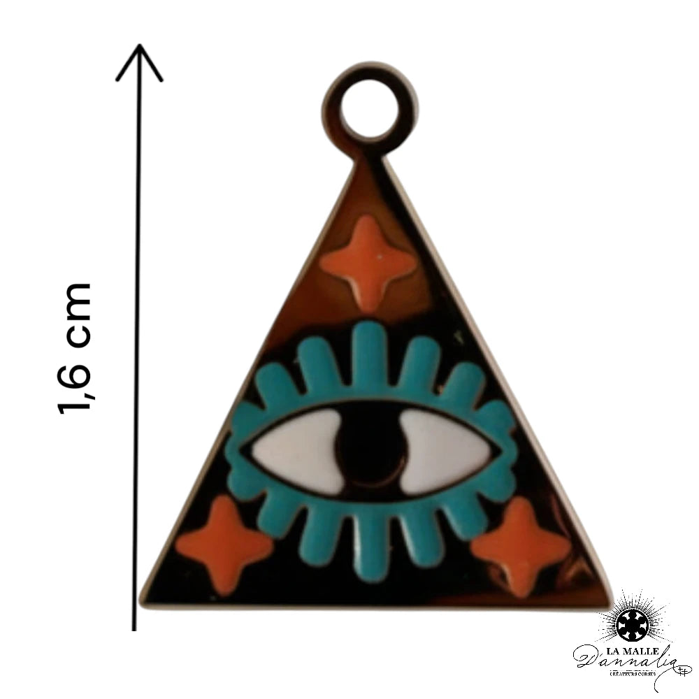 Breloque Triangle Œil — Charm Talisman Géométrique 1,6 cm