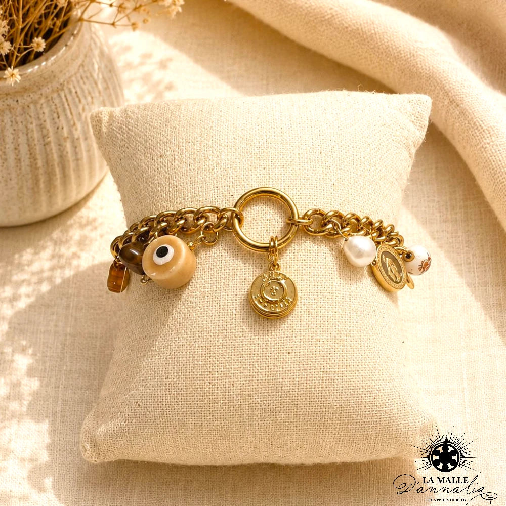 Bracelet Douille & Œil Protection — Charm Talisman Corse 4 Coloris