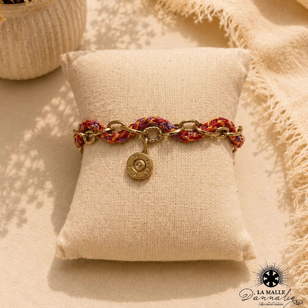 Bracelet Douille Maille Entrelacée Fil — Bijou Artisanal Corse