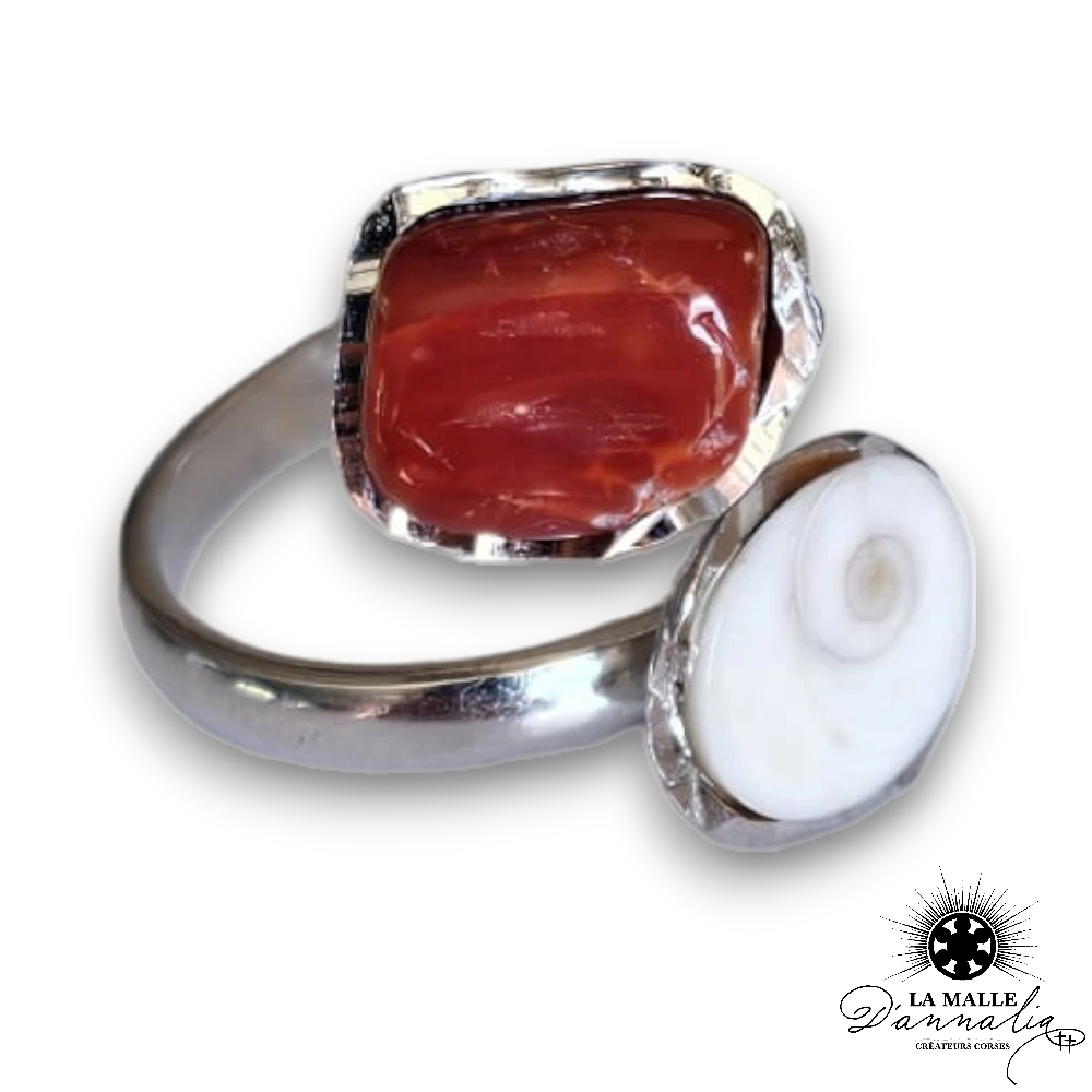 bague corail rouge oeil lamalledannalia