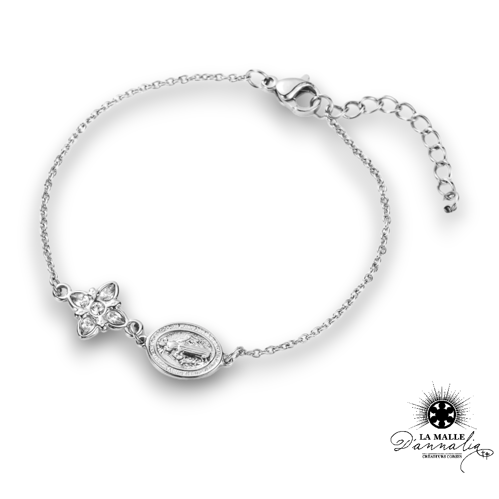 bijou 2024 bracelet argente vierge strass acier inoxydable lamalledannalia