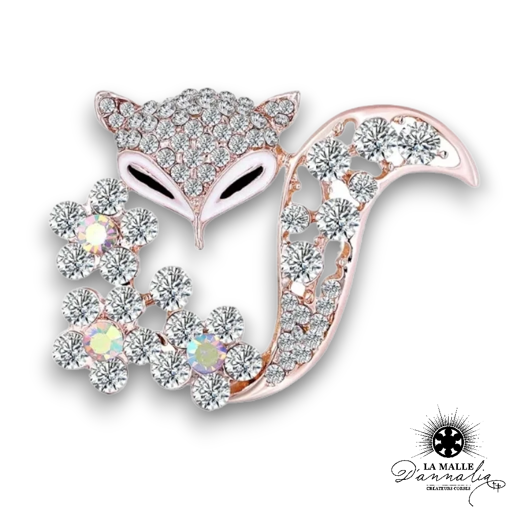 bijoux broche chat strass dore fin lamalledannalia