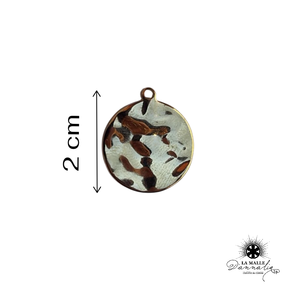 charm rond doré léopard 2cm bijou audacieux acier inoxydable La Malle d'Annalia