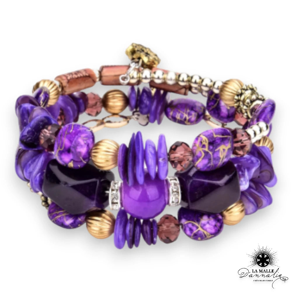 bracelet boheme cristal violet lamalledannalia