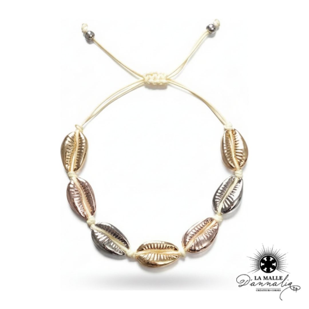 MOREA : Bracelet fin avec coquillages :