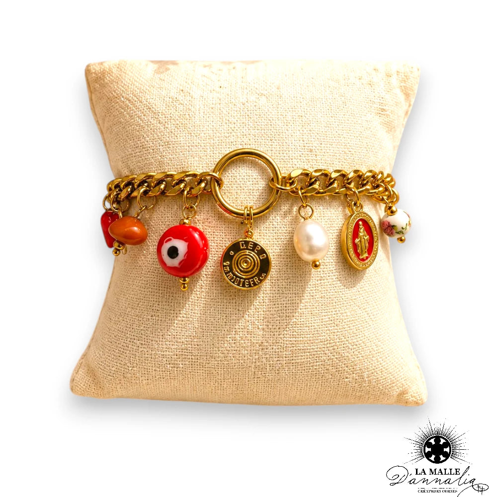 Bracelet Douille & Œil Protection — Charm Talisman Corse 4 Coloris