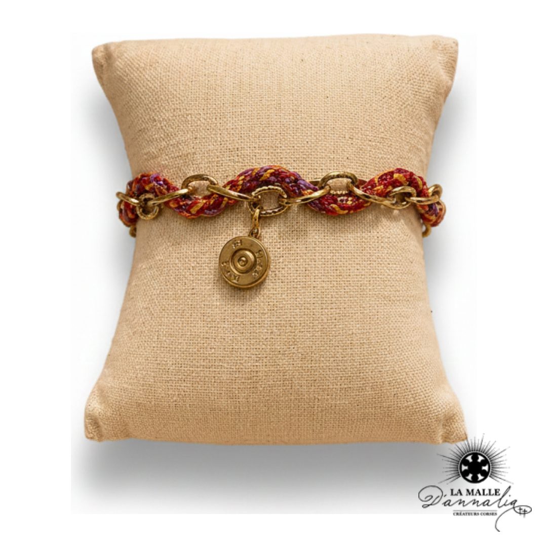 Bracelet Douille Maille Entrelacée Fil — Bijou Artisanal Corse