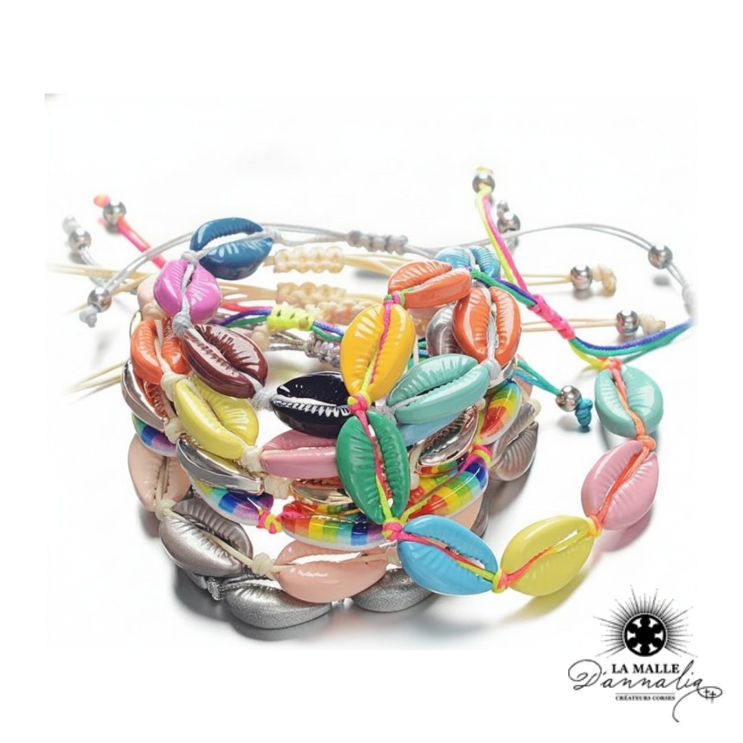 MOREA : Bracelet fin avec coquillages :