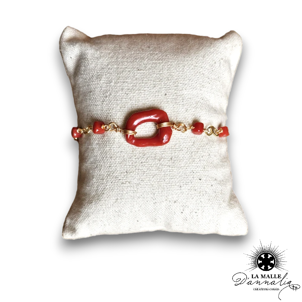 bracelet corail rouge corse lamalledannalia