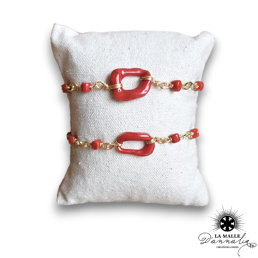 bracelet corail rouge corse lamalledannalia