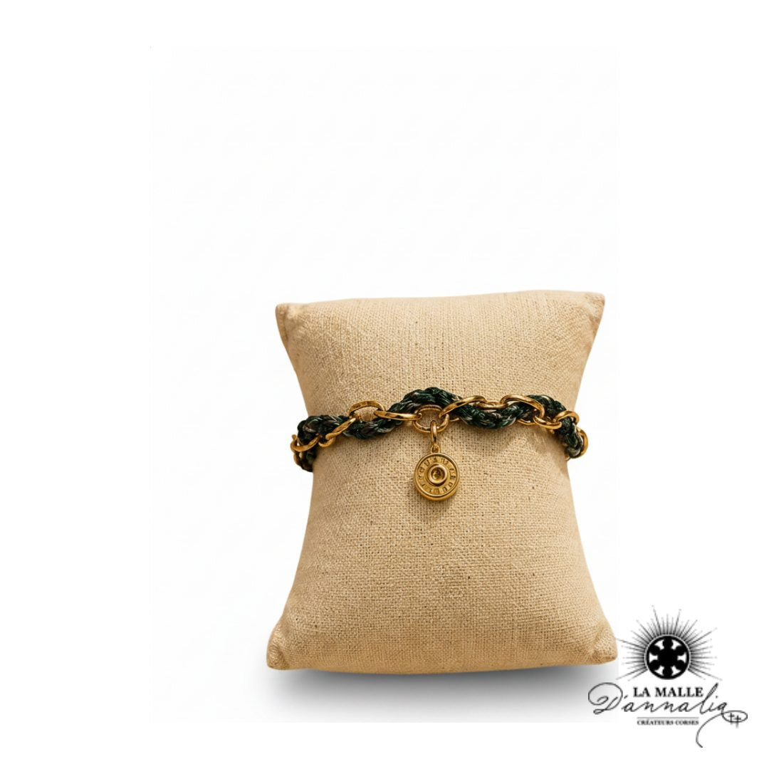 Bracelet Douille Maille Entrelacée Fil — Bijou Artisanal Corse