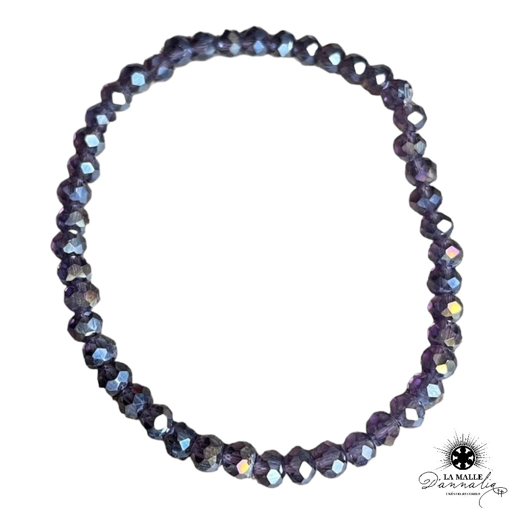 bracelet perle crystal violet lamalledannalia