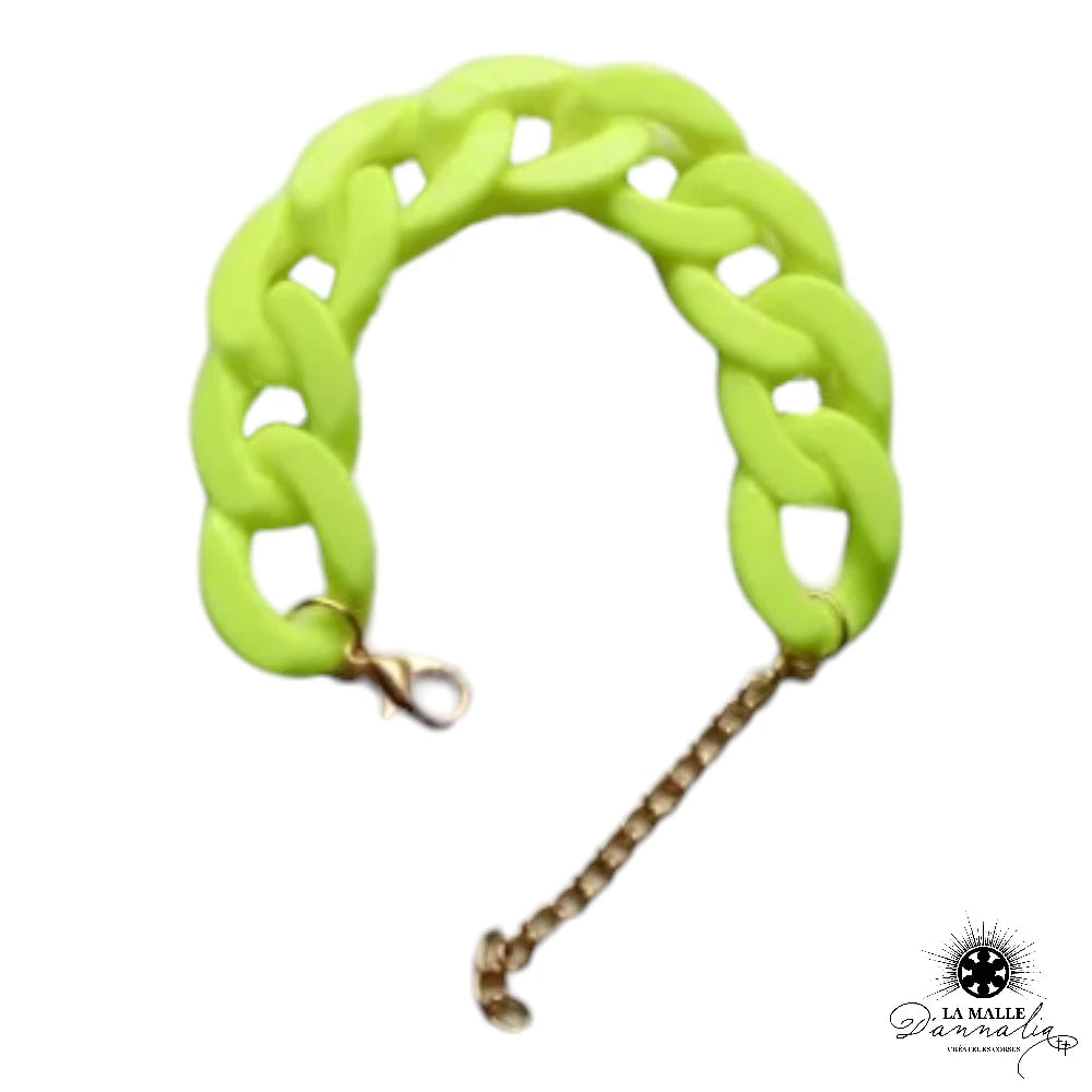 bracelet grosse maille raisine jaune lamalledannalia