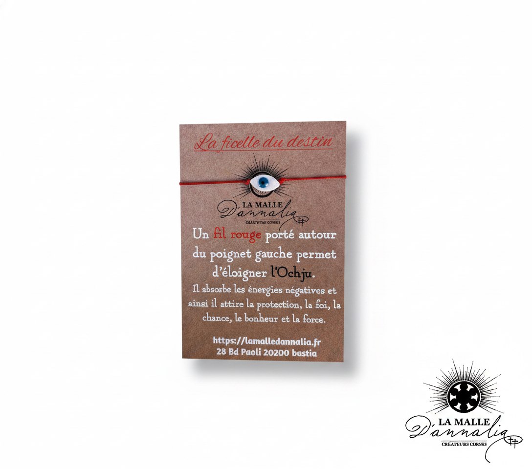 Bracelet Cordon Rouge & Grand Œil en Nacre — Porte-Bonheur Corse Bastia
