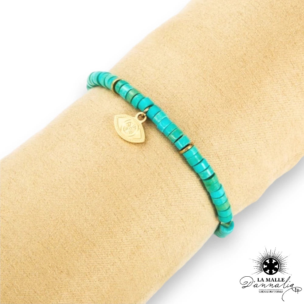 bracelet oeil turquoise lamalledannalia