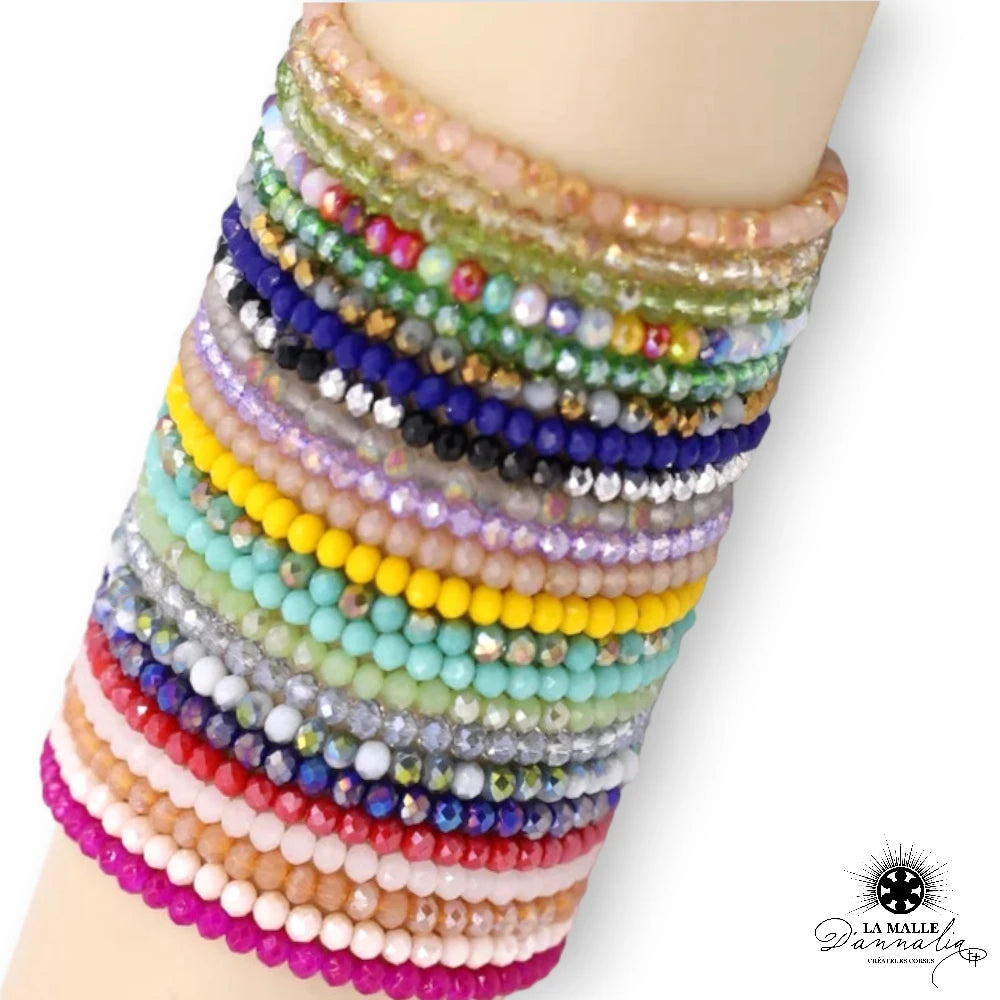 bijoux elastique bracelet perle crystal lamalledannalia