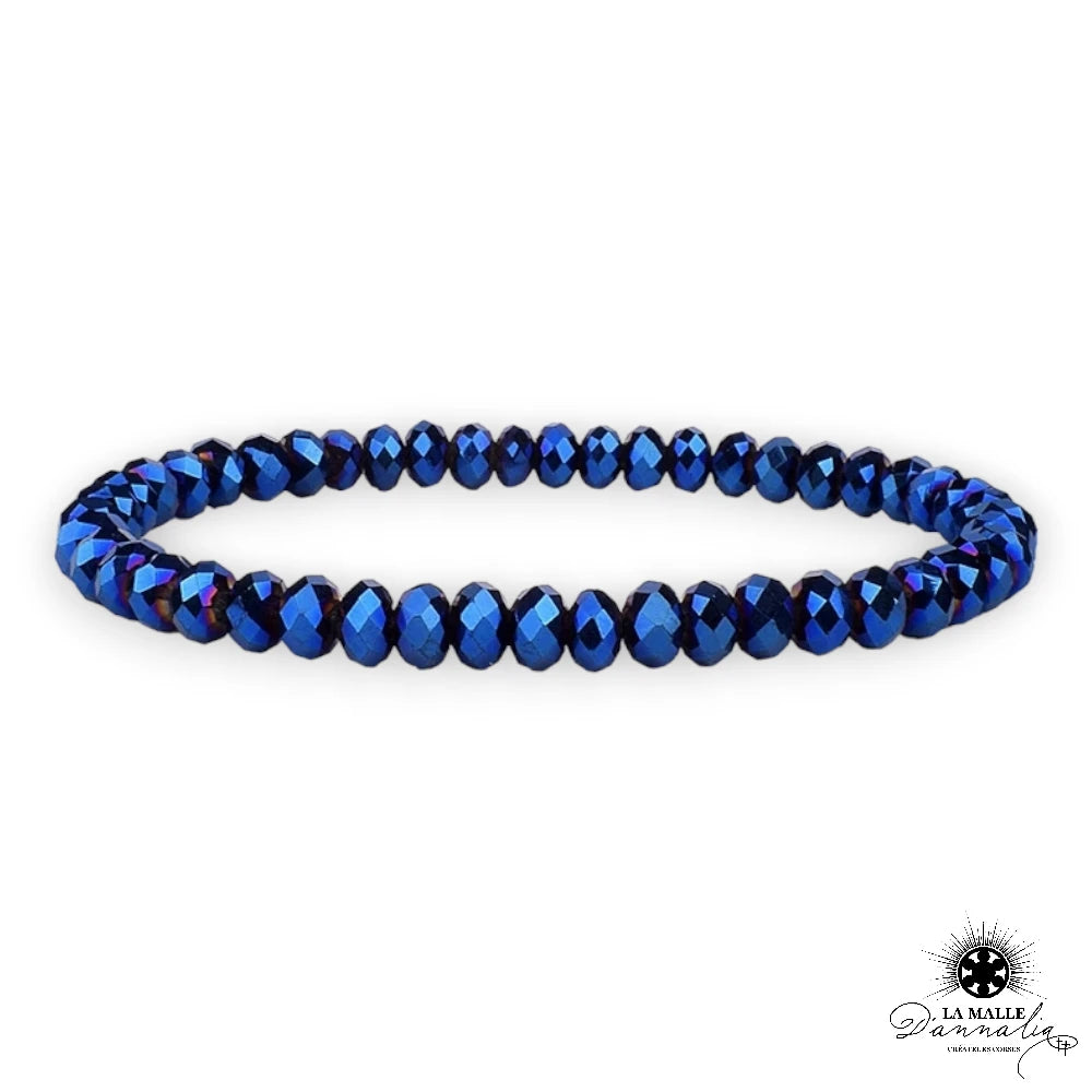 bracelet perle crystal bleu lamalledannalia