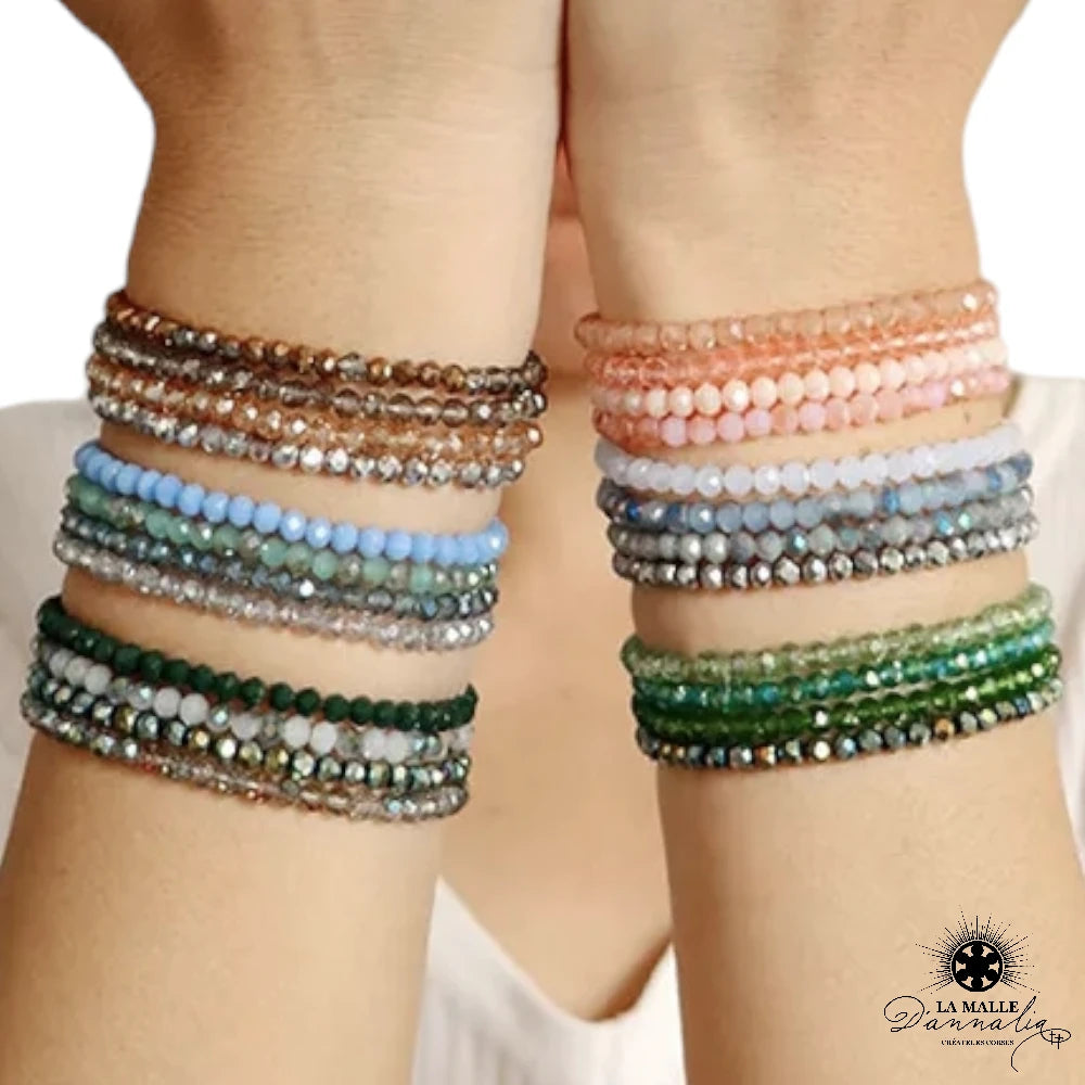 bijoux elastique bracelet perle crystal lamalledannalia