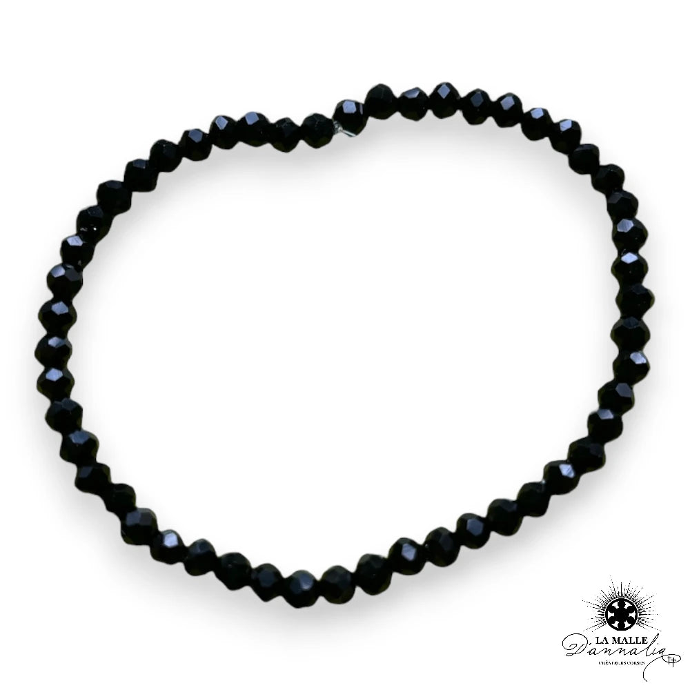 bracelet perle crystal noir lamalledannalia