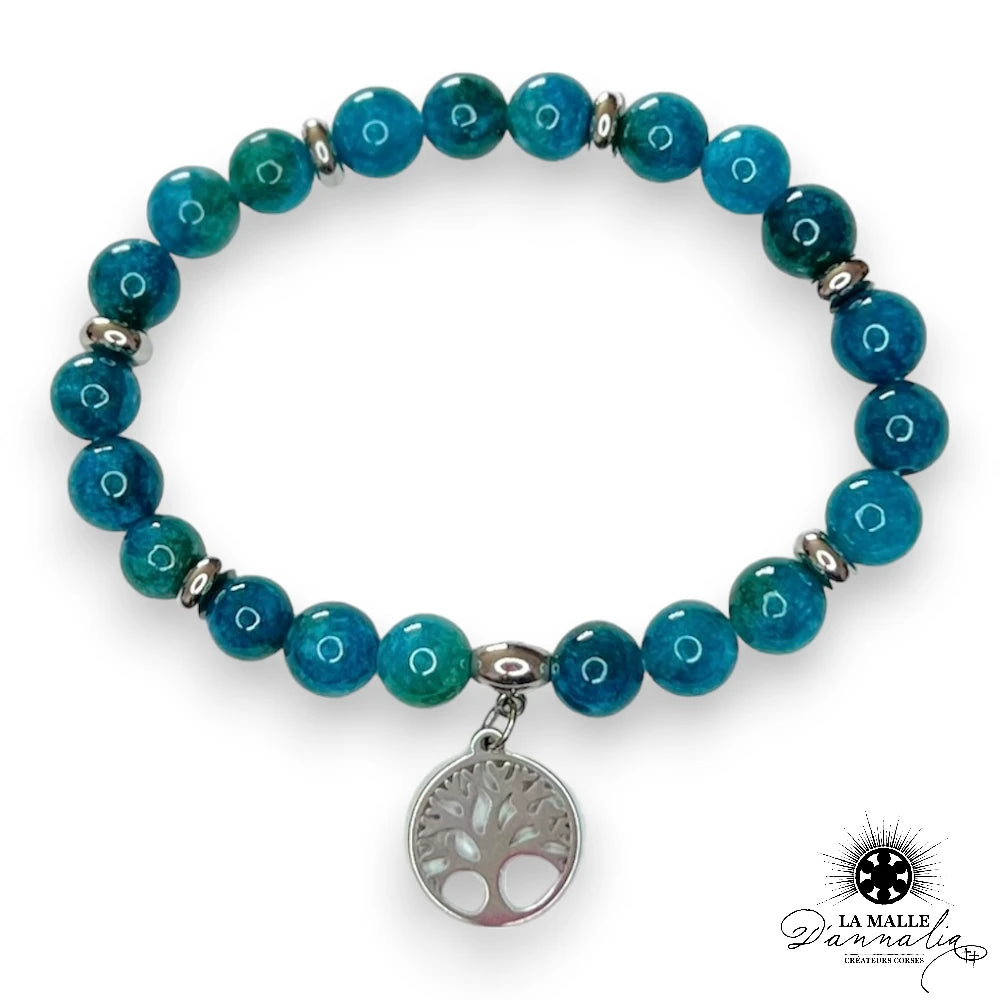 bracelet pierre naturelle apatite arbre de vie lamalledannalia