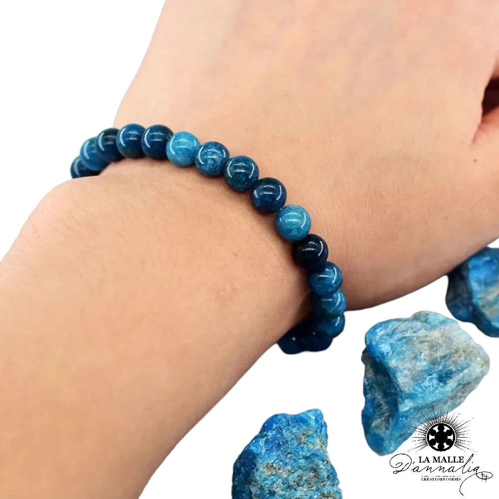 bracelet pierre naturelle lapatite bleu lamalledannalia