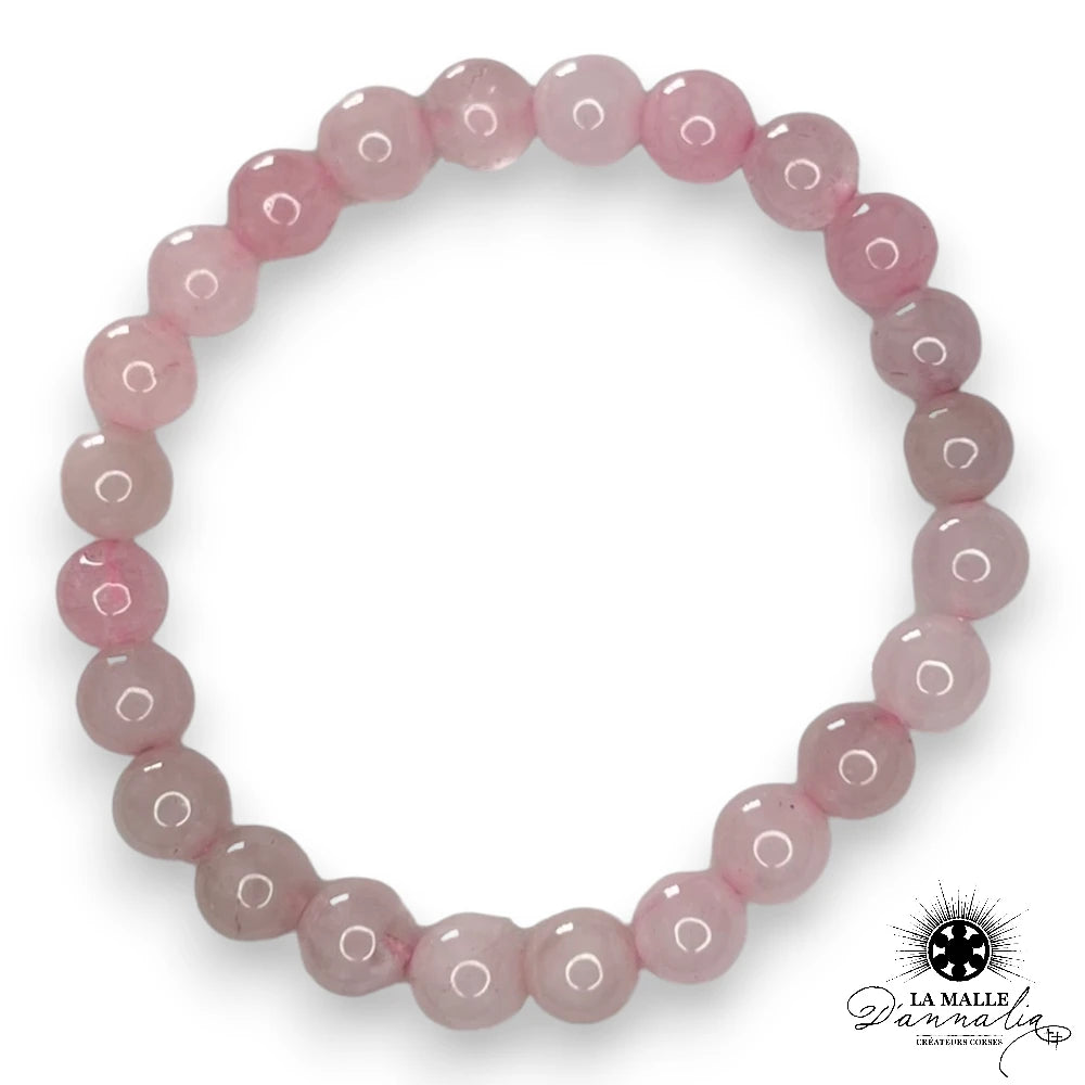 bracelet quartz rose elastique lamalledannalia