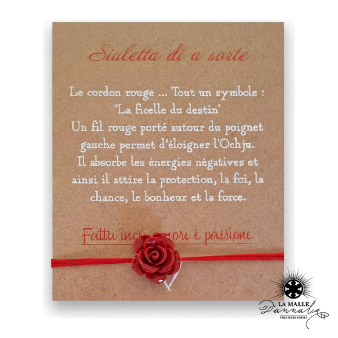 Bracelet Fil Rouge & Rose — Porte-Bonheur Corse Fait Main Bastia
