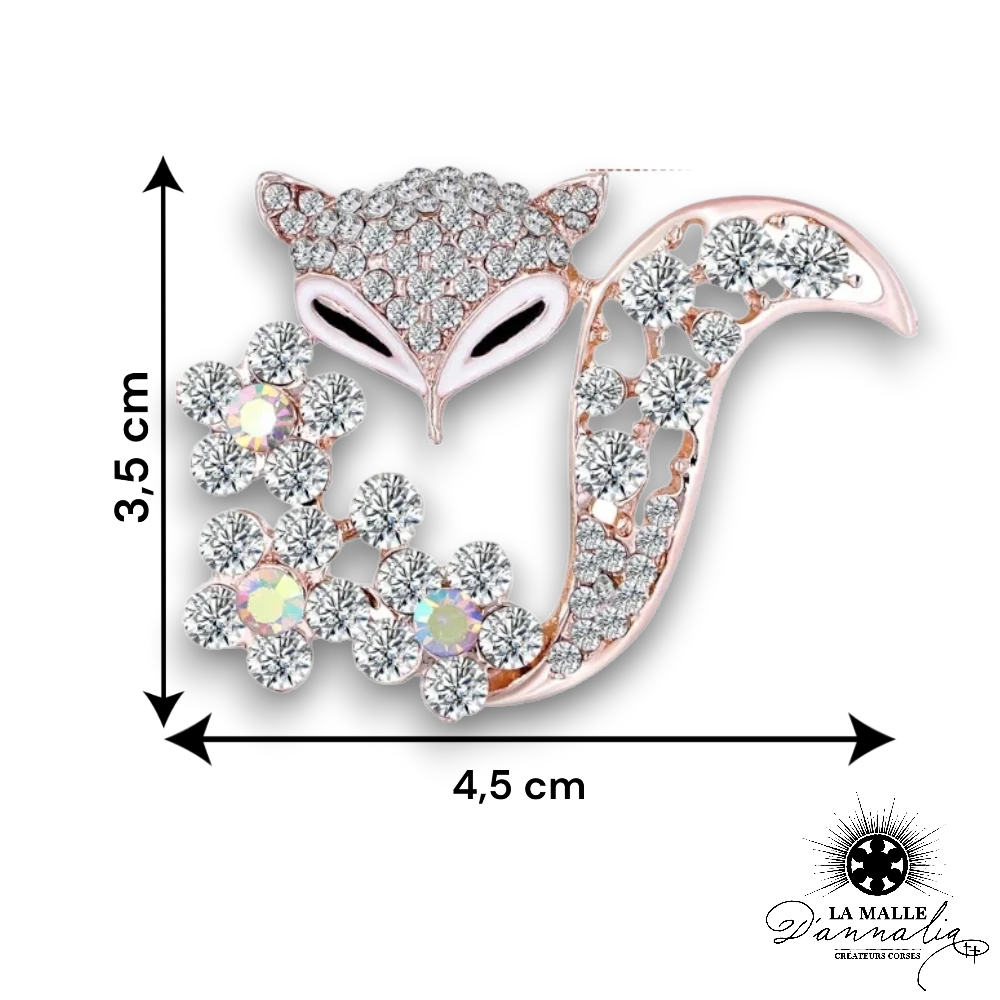 bijoux broche chat strass dore fin lamalledannalia