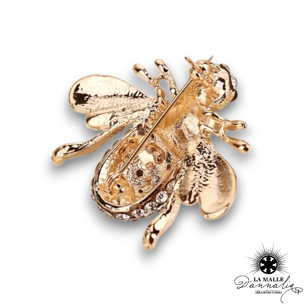 broche bijou abeille dore arriere lamalledannalia