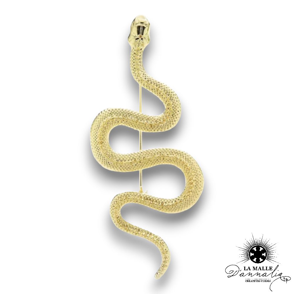broche bijoux serpent dore lamalledannalia