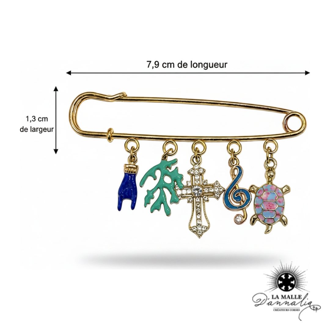 Broche Vierge Croix Élégante — Faite Main Bastia Corse