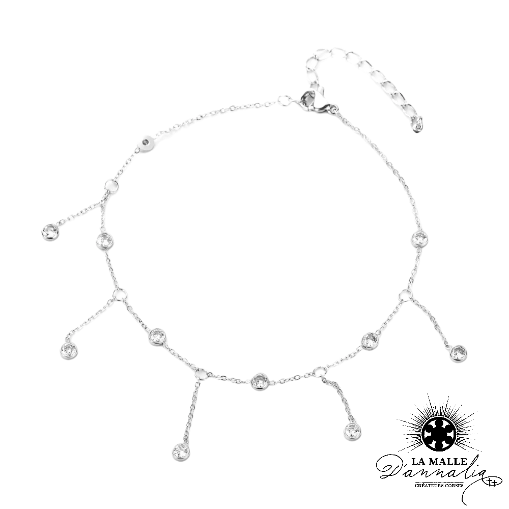 chaine de cheville strass lamalledannalia