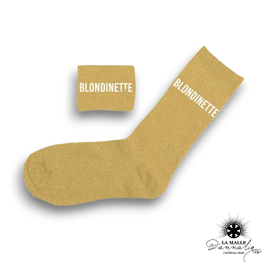 chaussette paillete blondinette dore lamalledannalia