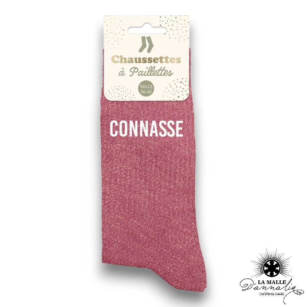 chaussette connasse rose lamalledannalia