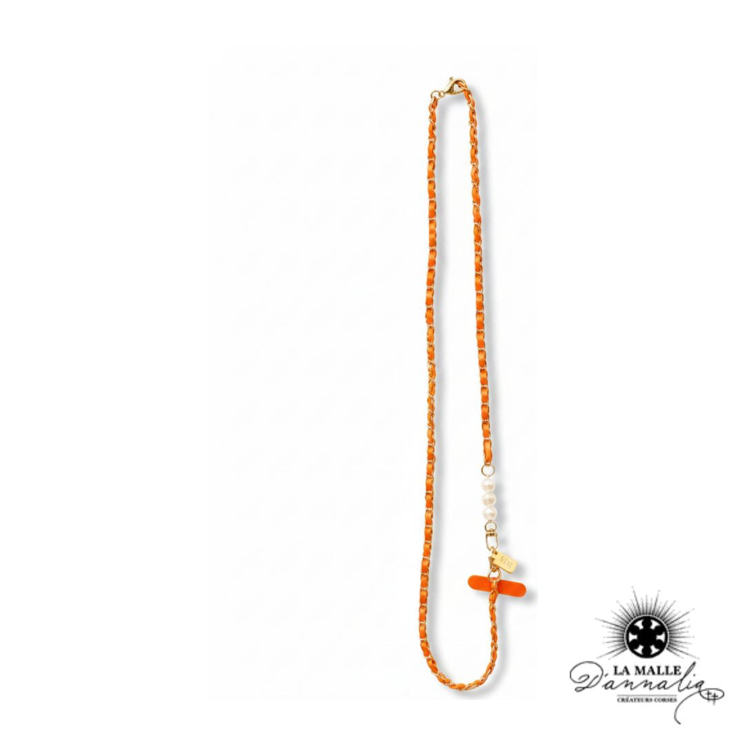 Chaîne à Perles pour Téléphone — Accessoire Bohème Chic Bastia