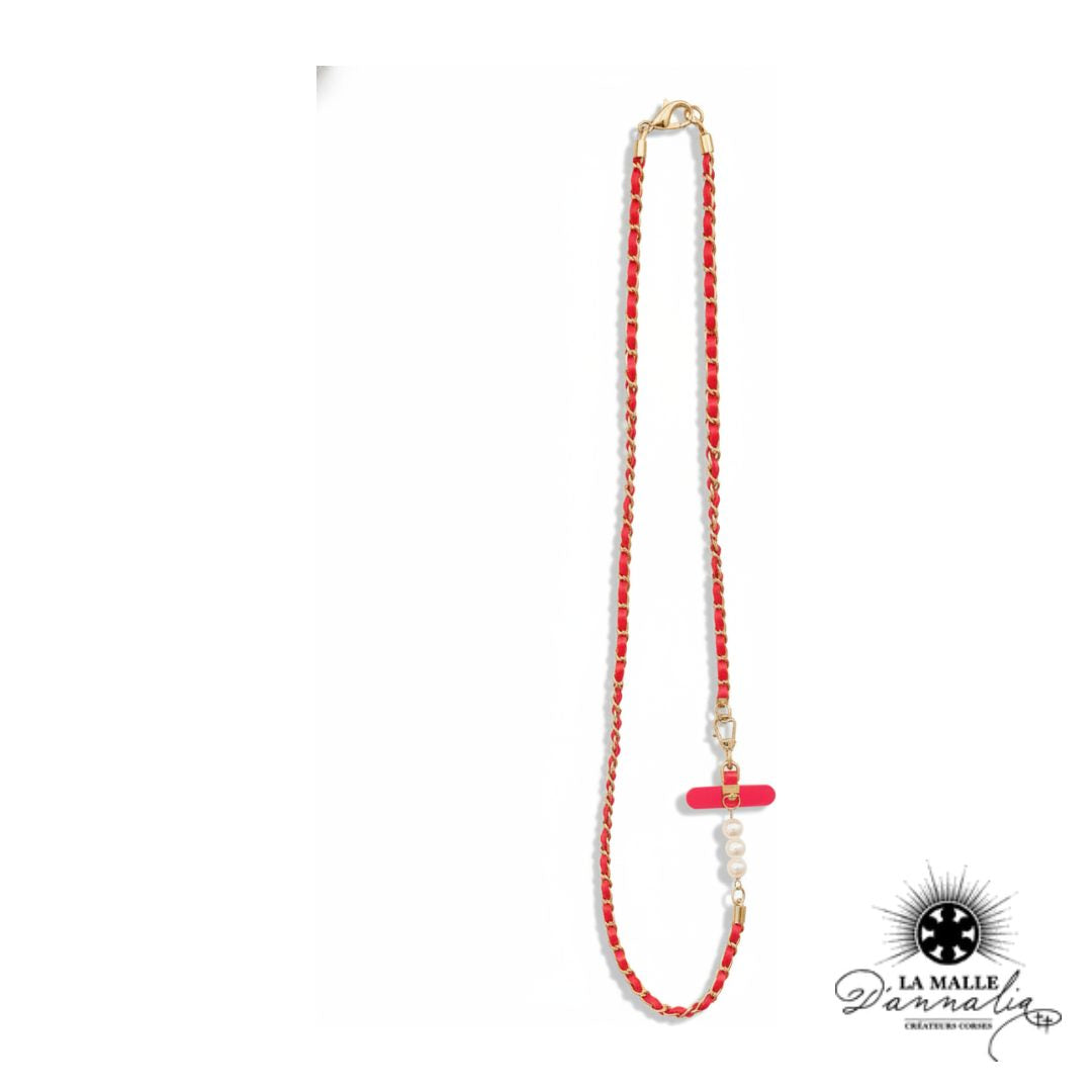 Chaîne à Perles pour Téléphone — Accessoire Bohème Chic Bastia