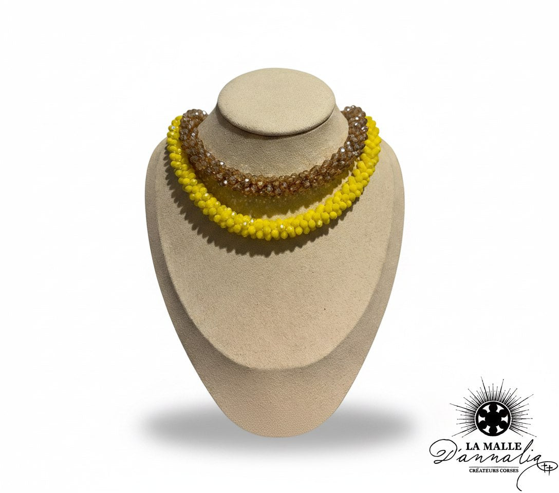 Collier en Cristal à Facettes – Bijou d’Été Coloré et Bohème