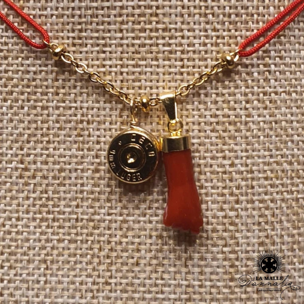 collier fil rouge chaine creation corse douill