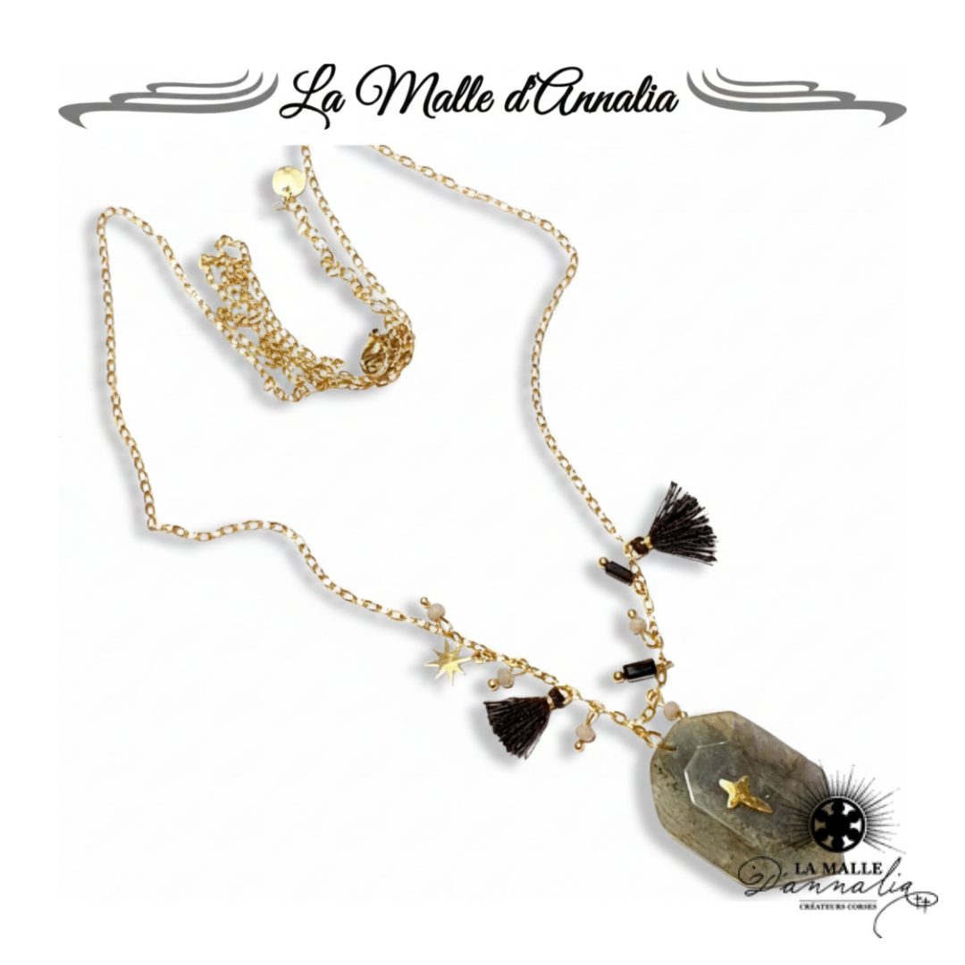 Collier Sautoir Croix & Pompon Acier Chirurgical 316L — Bastia