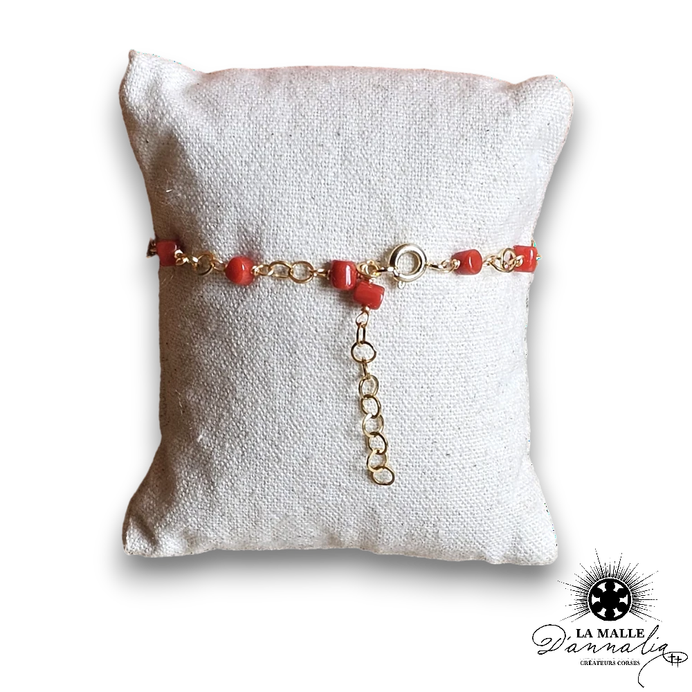 bracelet corail rouge corse lamalledannalia