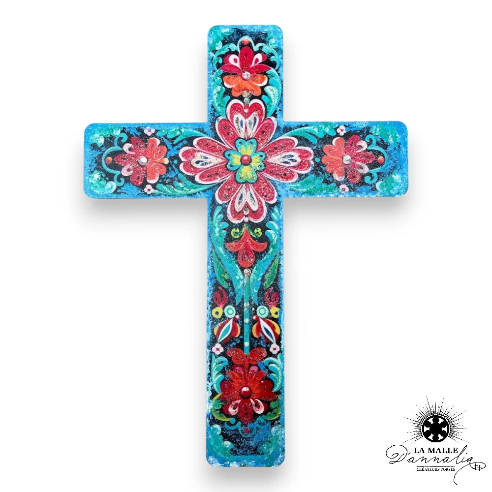 deco-murale-vierge-croix-fleur-religieux-bleu-lamalledannalia