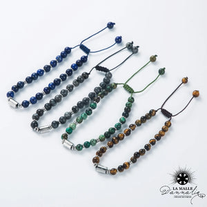 lamalledannalia-Bracelet-homme-acier-inoxydable-pierres-naturelles-apis-lazuli-jade-africaine-œil-tigre-perle