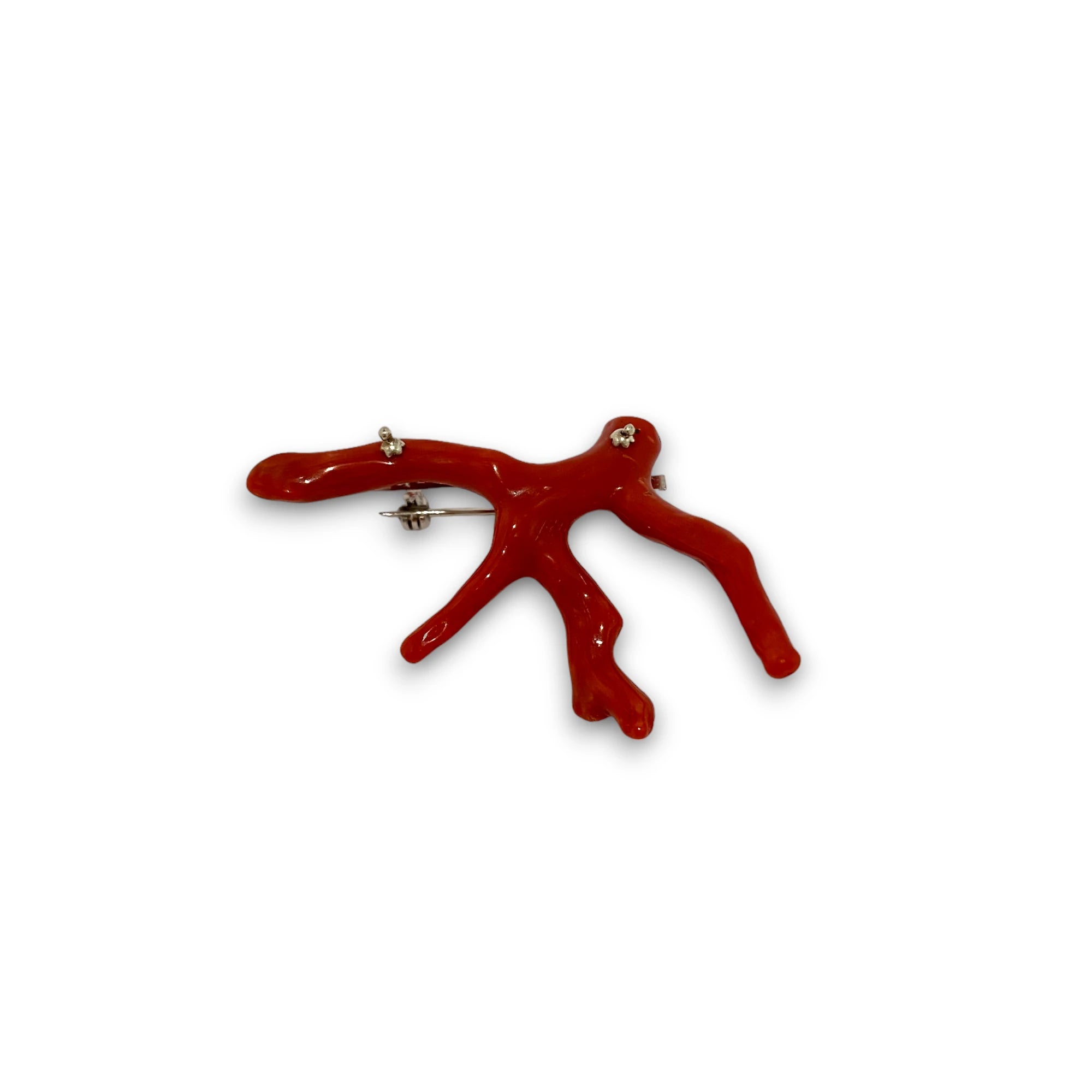 lamalledannalia-Broche-corail-argent-corse-mediterranee