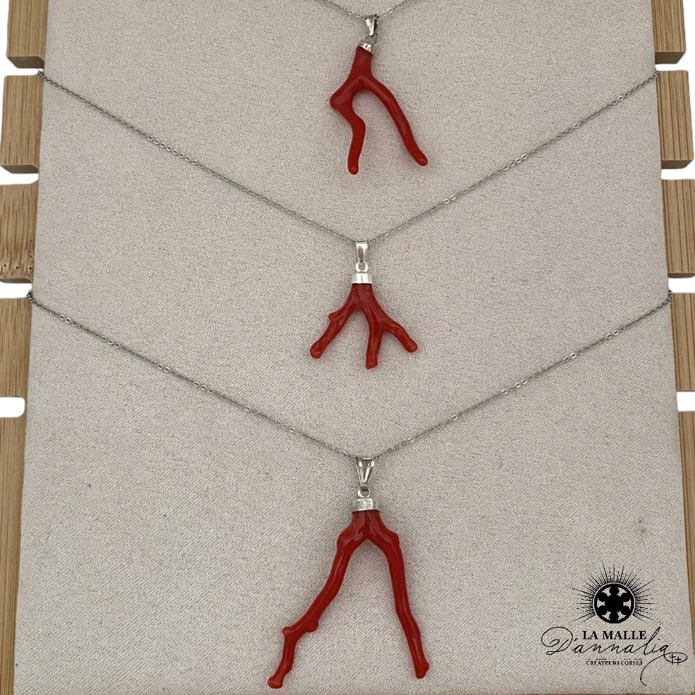 lamalledannalia-Collier-Acier-branche-corail-rouge-argent-creation