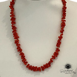 lamalledannalia-Collier-corail-rouge-perle-tube-morceau-creation